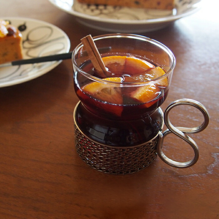 イッタラ　ツァイッカ　ステンレスホルダー付きグラス　/　iittala　Tsaikka