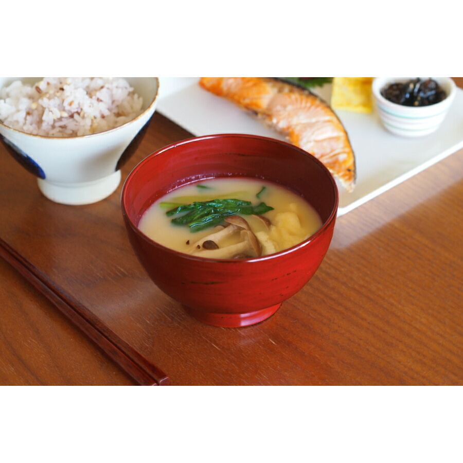 【取扱終了0130】石川漆宝堂　弥生汁椀　根来　※