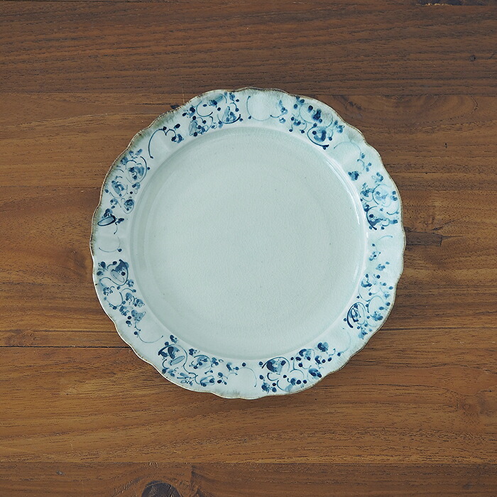 石井桃子　花唐草　7寸　フリル皿