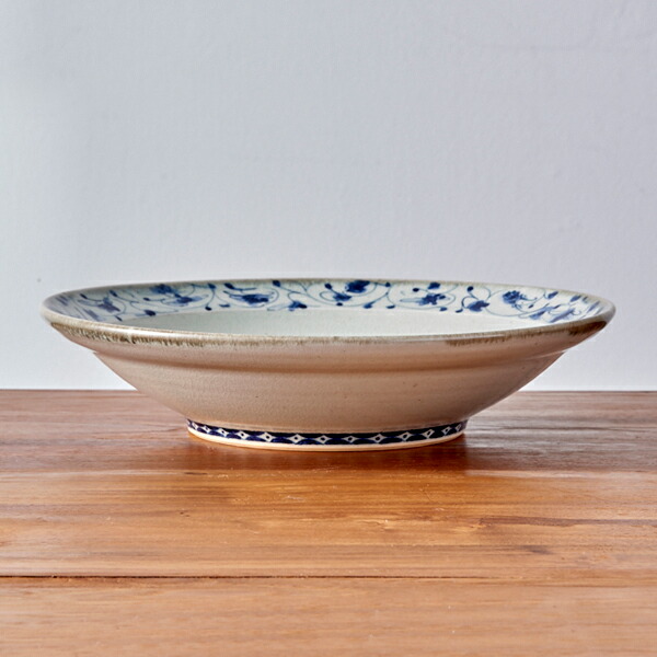 石井桃子　花唐草　7寸リム皿