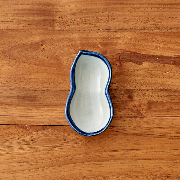 石井桃子　ひょうたん豆皿　青