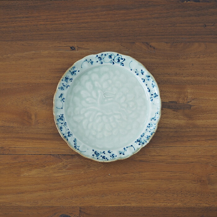 石井桃子　輪花　5寸皿　鹿