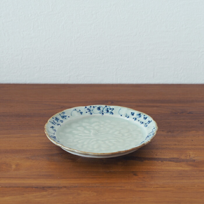 石井桃子　輪花　5寸皿　鹿
