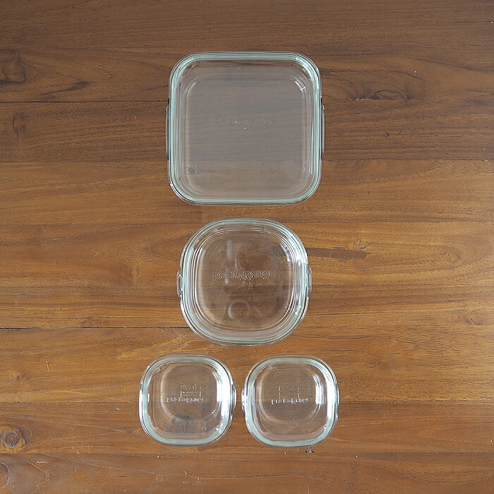 イワキ　パック＆レンジ　クールグレー　角型4点セット　/　iwaki