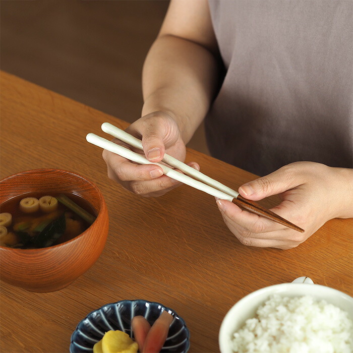 KURABI　箸　白釉　食洗器対応　/　KAWAI