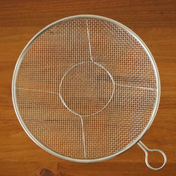 取手リング付きステンレス盆ざる　27cm