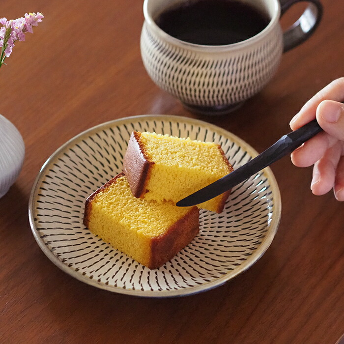 ★小鹿田焼　小袋窯　5寸皿　飛びかんな