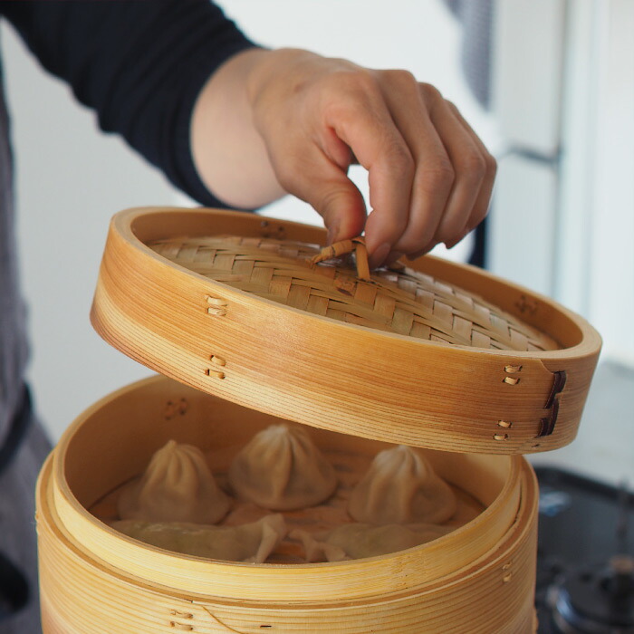 かごや　杉　中華せいろ　21cm　蓋