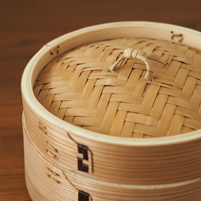 【4月より値上げ】かごや　杉　中華せいろ　18cm　2段　ステンレス鍋付セット