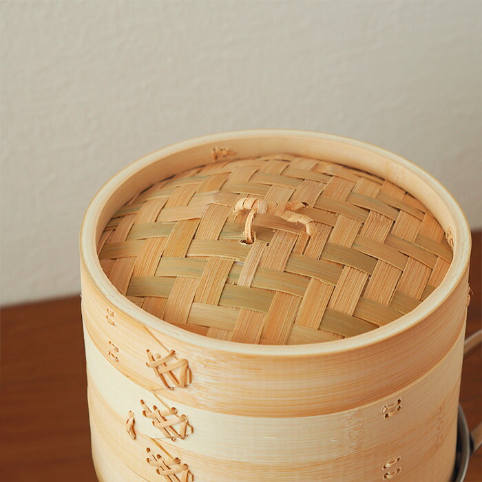 かごや　竹　中華せいろ　18cm　2段　アルミ蒸板付セット