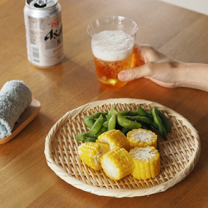 かごや　特選　丸盆ざる　24cm