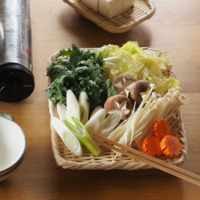 かごや　特選　角盆ざる　21×27cm