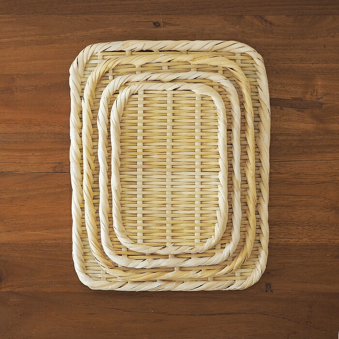 かごや　特選　角盆ざる　15×21cm