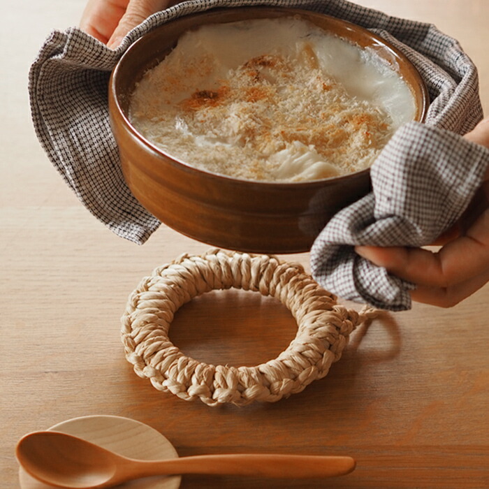 【4月より値上げ】かごや　コーン鍋敷　ミニ　11cm