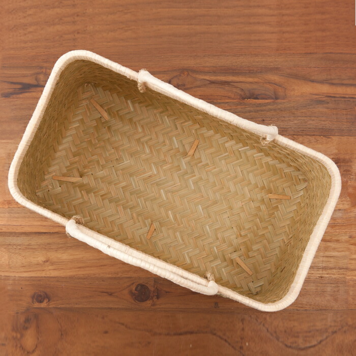 かごや　特選　青竹　市場籠　籐手　大