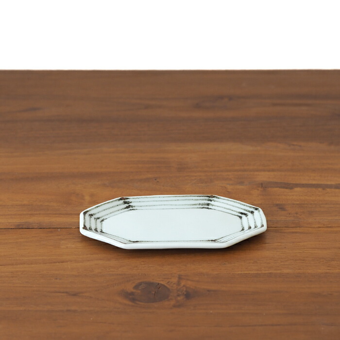 日下華子　色絵　鉄線　八角プレート小