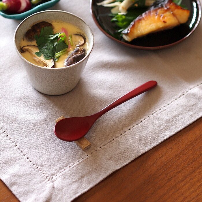 公長齋小菅　茶碗蒸しスプーン　赤　※