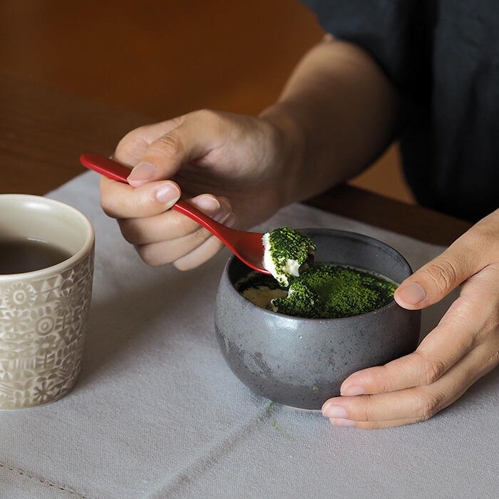 公長齋小菅　茶碗蒸しスプーン　赤　※