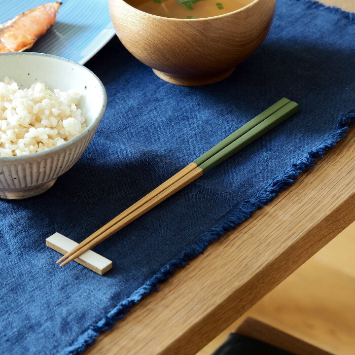 【取扱終了0317】公長齋小菅　うるう箸　オリーブグリーン　23cm