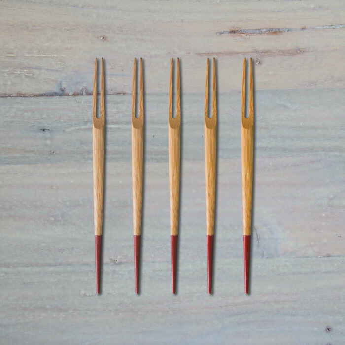 公長斎小菅　白鷺フォークセット　レッド