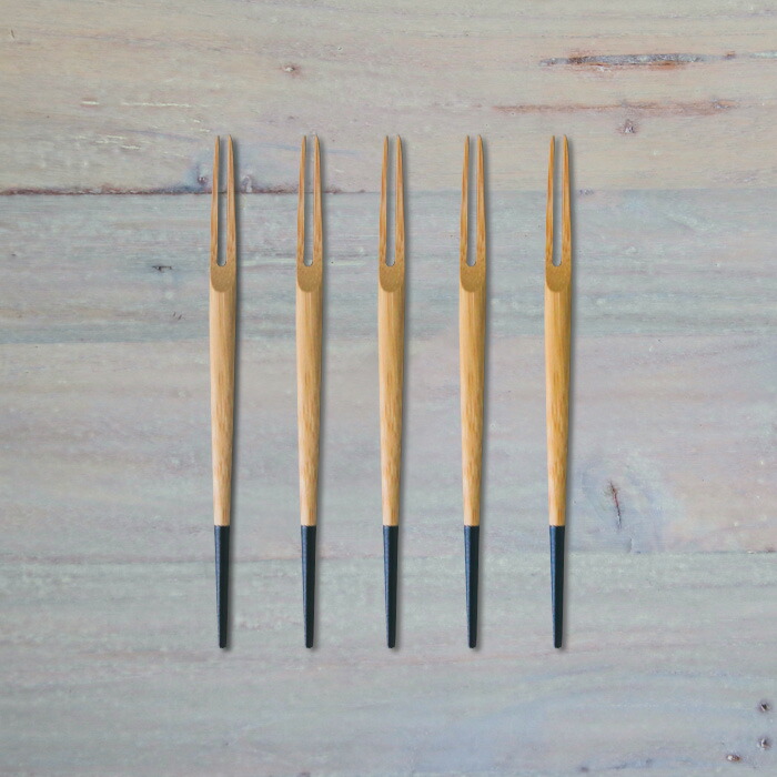 公長斎小菅　白鷺フォークセット　ブラック