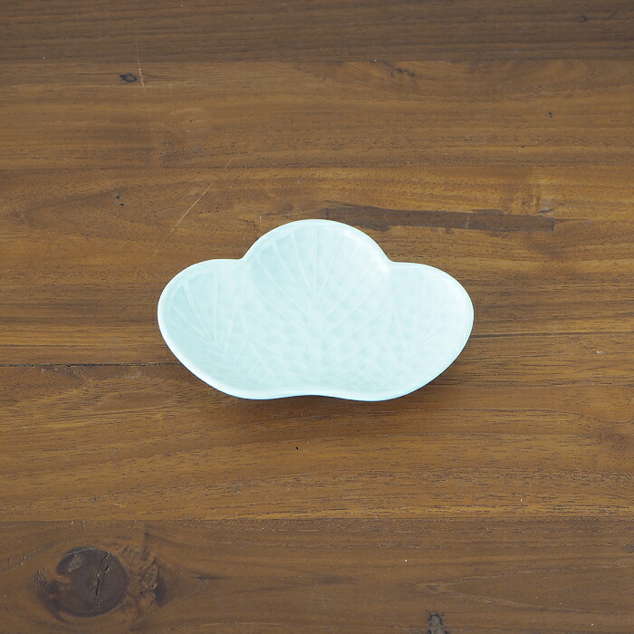 幸楽窯　錦　銀　松葉形　銘々皿