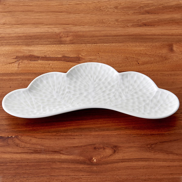 幸楽窯　錦　銀　松葉形　前菜皿