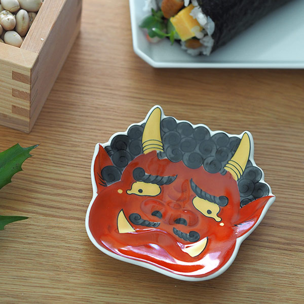 幸楽窯　錦　泣いた赤鬼　小銘々皿