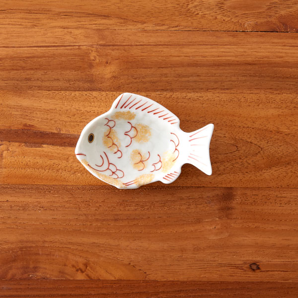 幸楽窯　錦　金叩　鯛形　小付