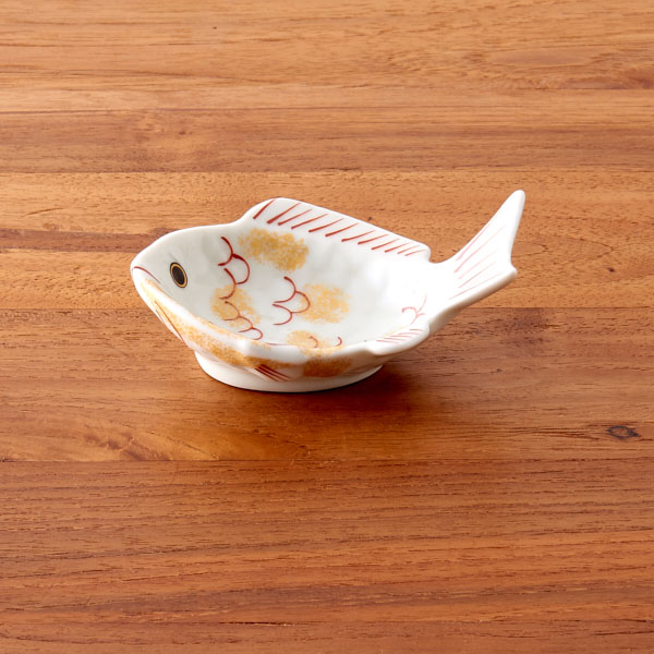 幸楽窯　錦　金叩　鯛形　小付