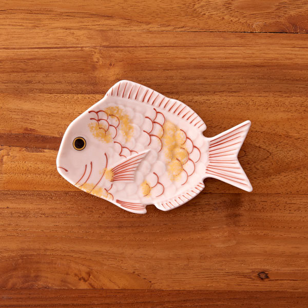 ■幸楽窯　紅鯛　銘々皿ギフト箱入り