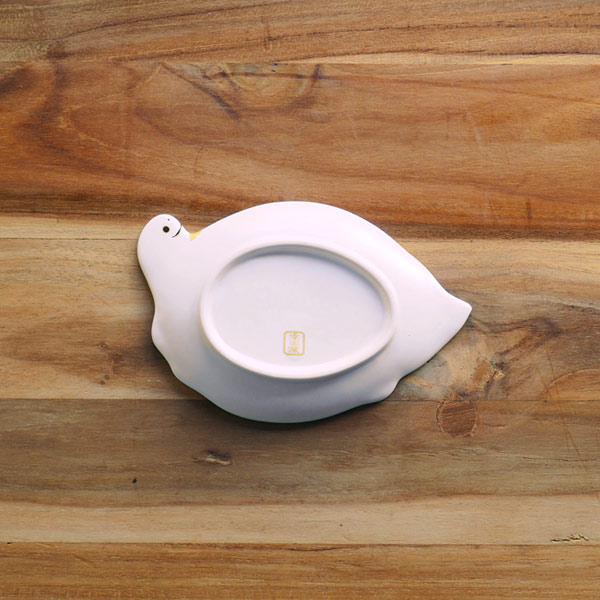 幸楽窯　錦　雪衣　菱模様　亀形　銘々皿