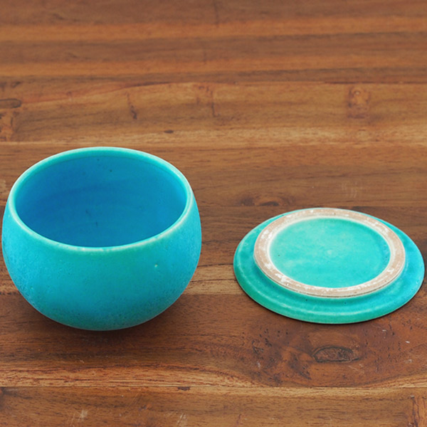 飯高幸作　フタック　蓋物　丸　L　ブルー　/　kousha ceramic works