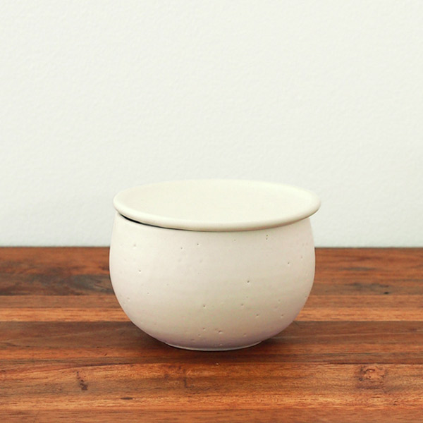飯高幸作　フタック　蓋物　丸　L　ホワイト　/　kousha ceramic works