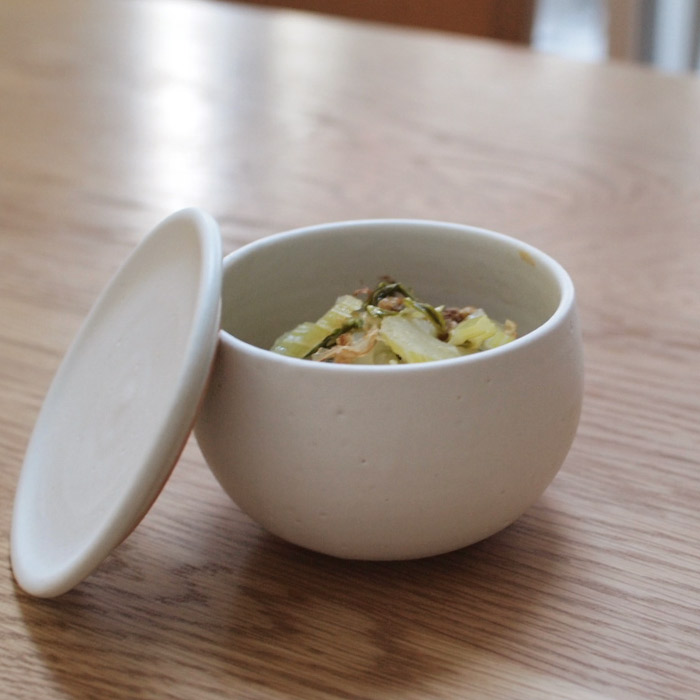 飯高幸作　フタック　蓋物　丸　L　ホワイト　/　kousha ceramic works