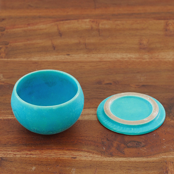 飯高幸作　フタック　蓋物　丸　S　ブルー　/　kousha ceramic works