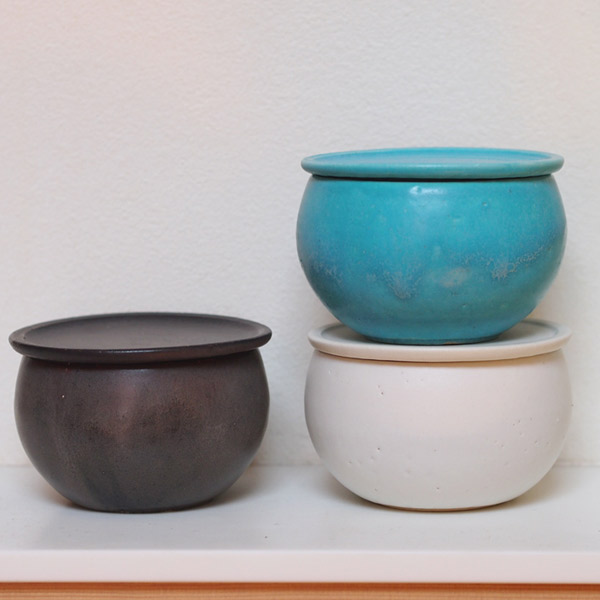 飯高幸作　フタック　蓋物　丸　S　ブルー　/　kousha ceramic works