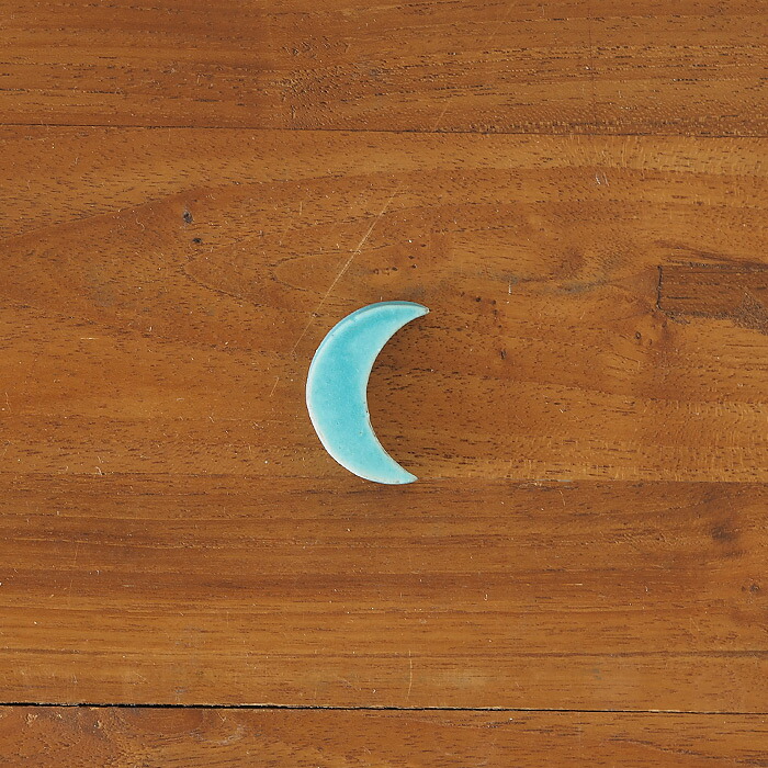 飯高幸作　箸置き　三日月型　トルコブルー 　/　 kousha ceramic works