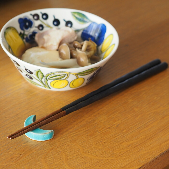 飯高幸作　箸置き　三日月型　トルコブルー 　/　 kousha ceramic works