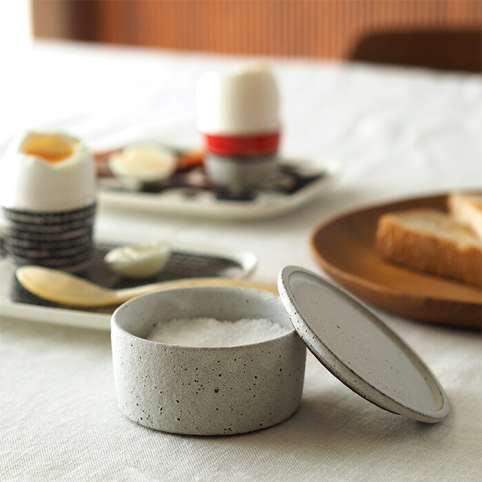 飯高幸作　蓋物　白