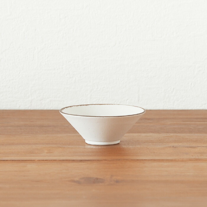 飯高幸作　小鉢　白フチ茶 　/　 kousha ceramic works