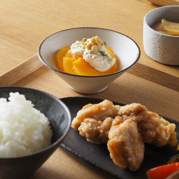 飯高幸作　小鉢　白フチ茶 　/　 kousha ceramic works