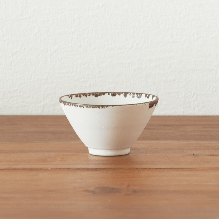 飯高幸作　飯碗 　大　白フチ茶 　/　 kousha ceramic works