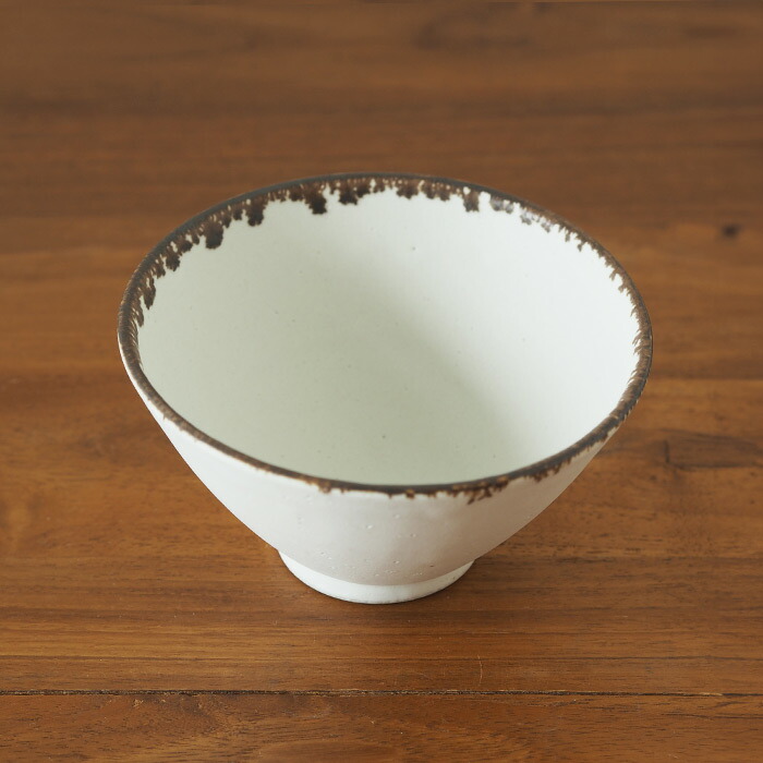 飯高幸作　飯碗 　大　白フチ茶 　/　 kousha ceramic works