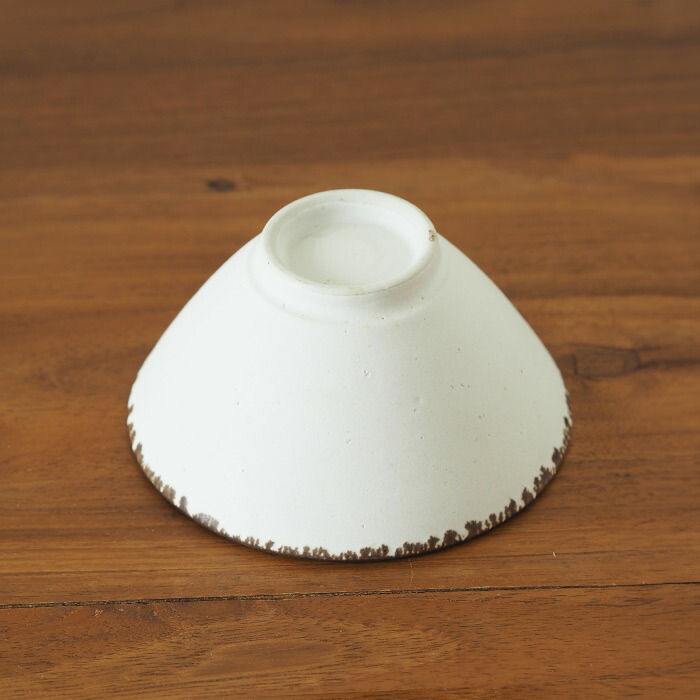 飯高幸作　飯碗　小　白フチ茶 　/　 kousha ceramic works