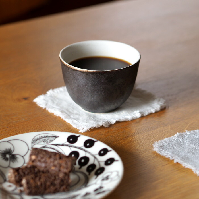 飯高幸作　湯のみ　刷毛黒 　/　 kousha ceramic works