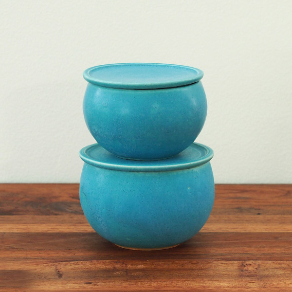飯高幸作　フタック　蓋物　丸　S　ブルー　/　kousha ceramic works
