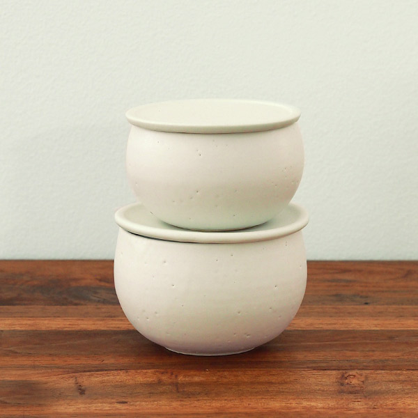 飯高幸作　フタック　蓋物　丸　S　ホワイト　/　kousha ceramic works