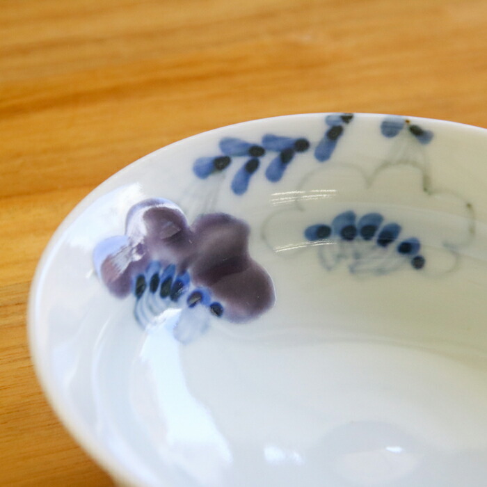 ★堀畑蘭　色絵泰山木　4寸鉢