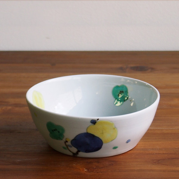 【取扱終了1201】九谷青窯　高祥吾　色絵梅　5寸鉢　※